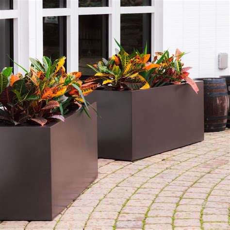 long metal planter box|extra tall outdoor planter boxes.